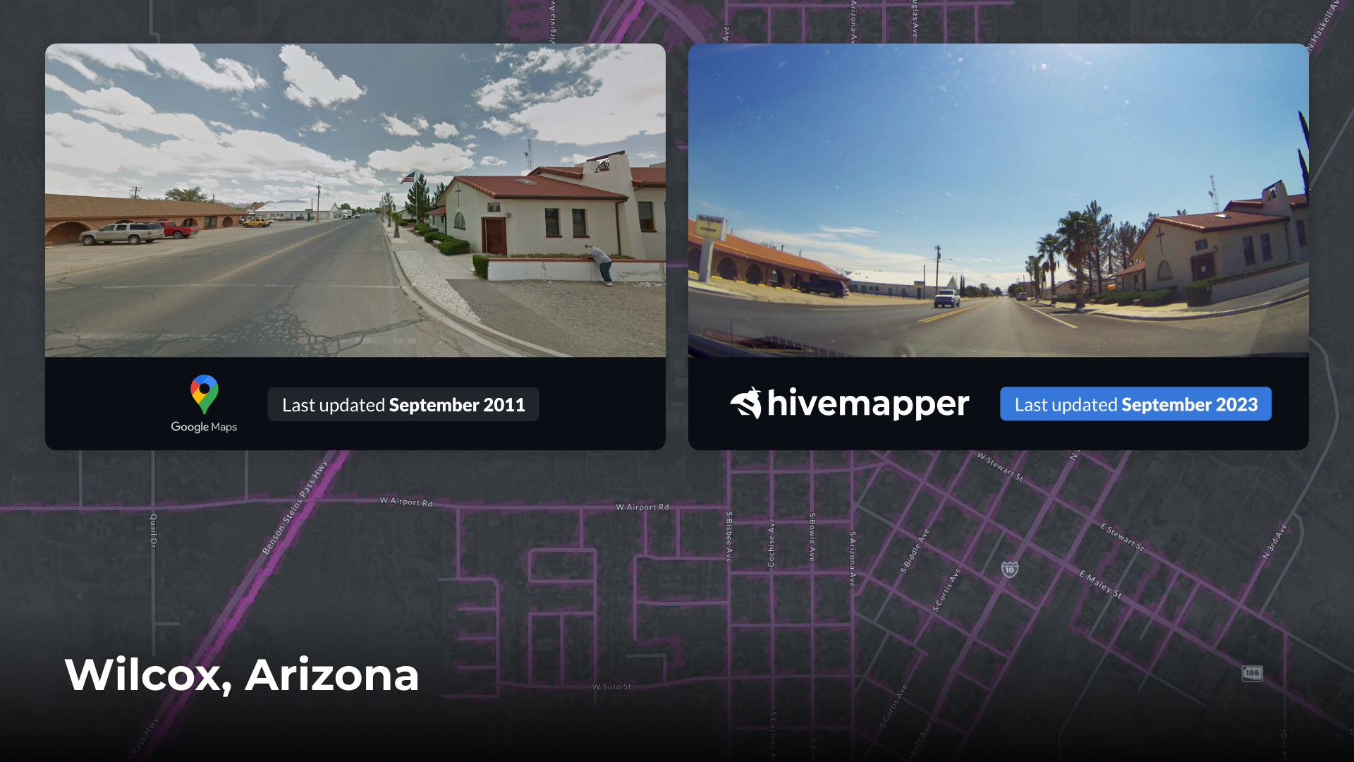 Hivemapper Blog - Wilcox, AZ - Dark Mode - v2